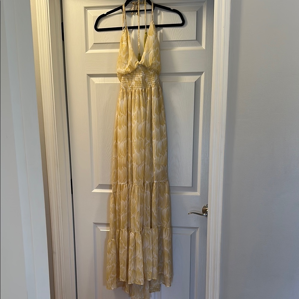 Style Rack Yellow Halter Maxi Sundress sz Small